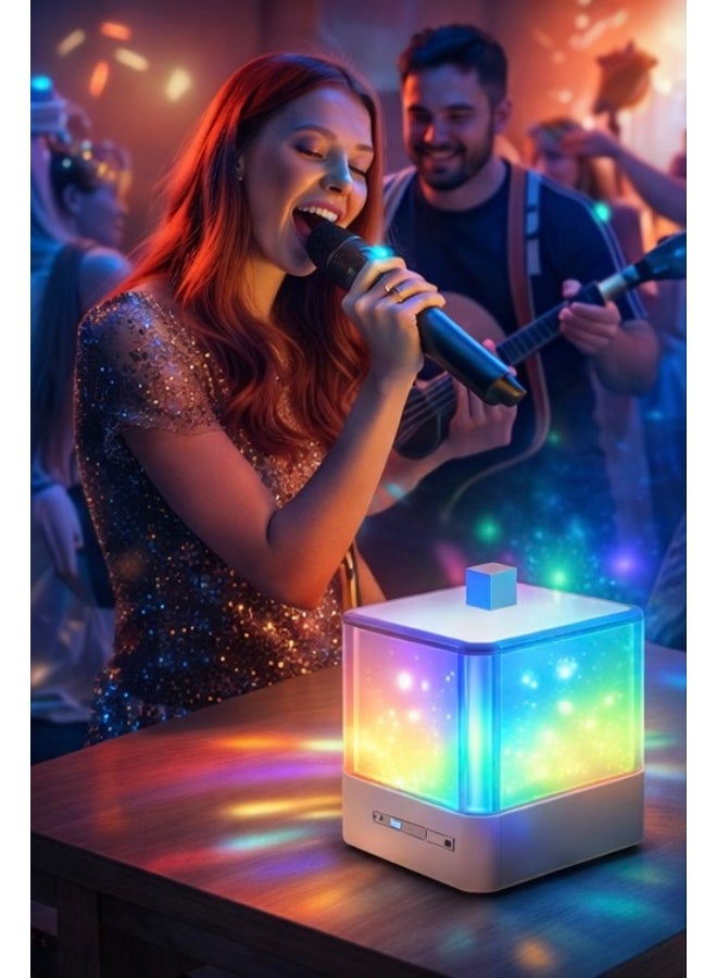 Music Hi Wireless Lightshow Speaker with Microphone, RGB LED Color Changing Lights, Portable Bluetooth Speaker, 180 Minutes Playtime, Rechargeable Party Speaker – Pink - Image 2